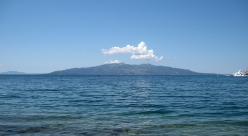 Wyspa Korfu widziana z Albanii