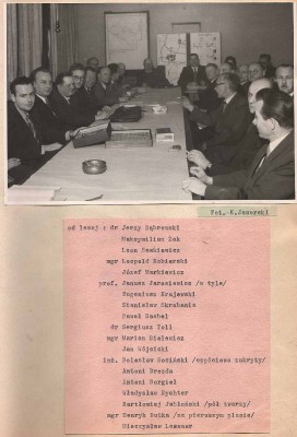 I zjazd 12.1.1958 Bytom z oryginalną listą osób na zdjęciu